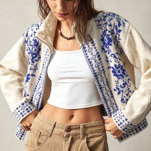 Casual Women's Vacation Cardigan Turtleneck Sweater - Picture 5 of 8